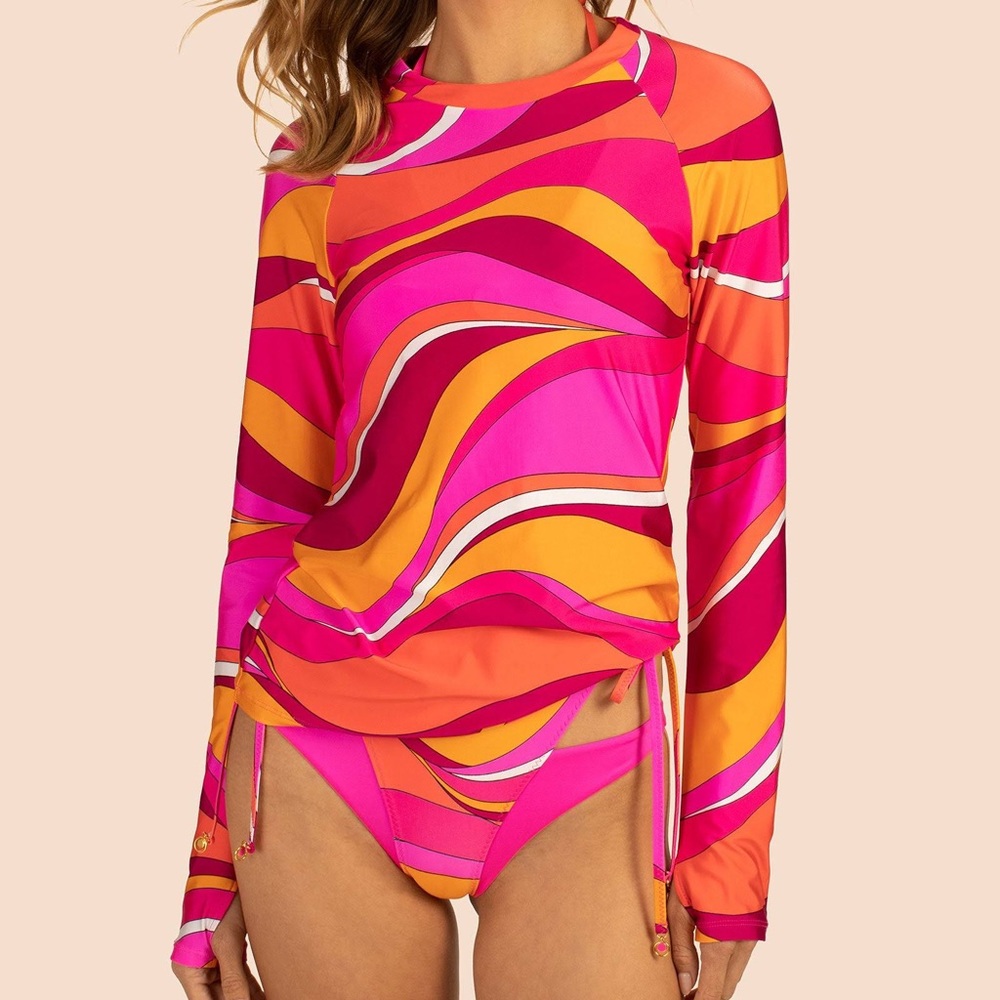 TRINA TURK zip-up paddle boarding one piece swimsuit -XL